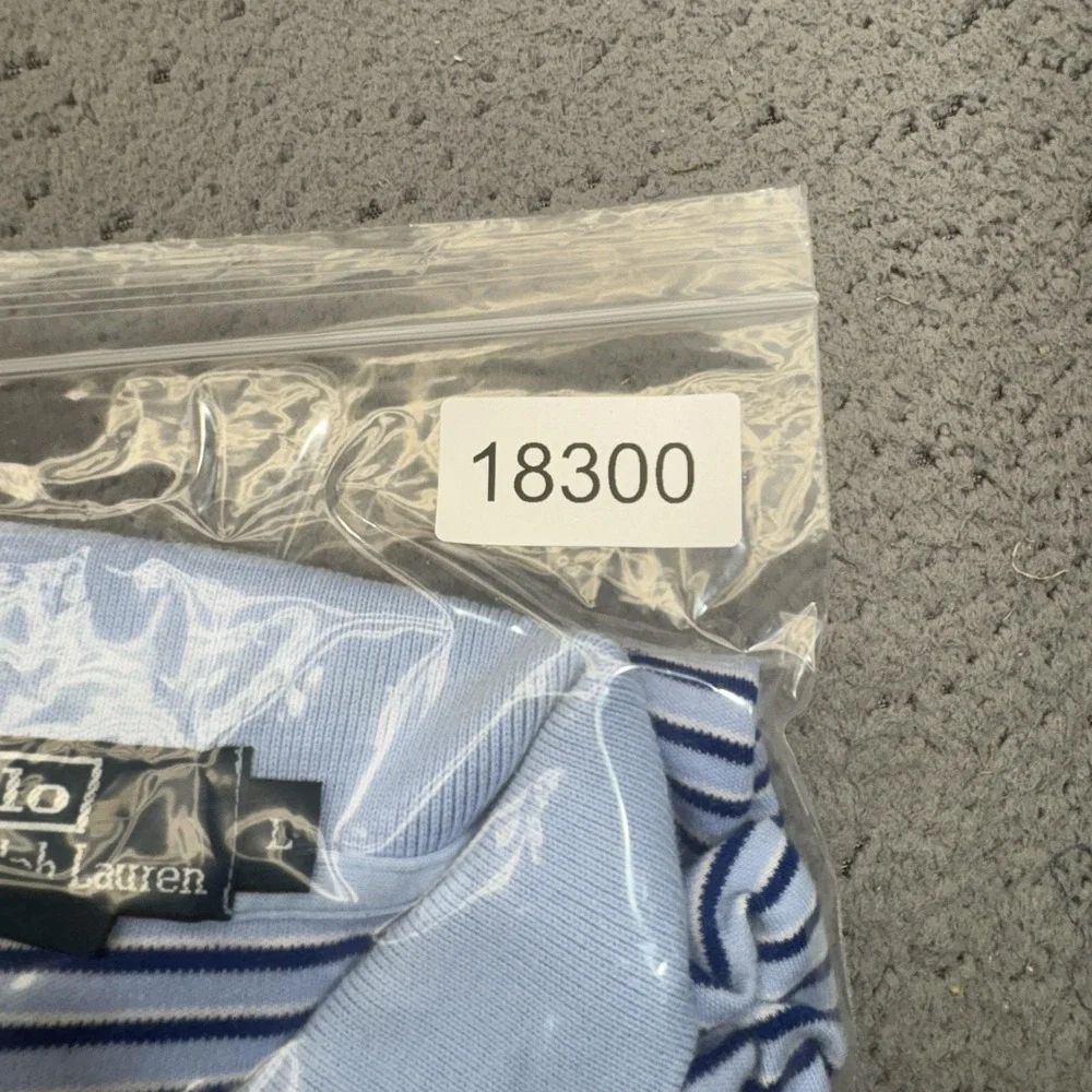 Polo By Ralph Lauren Polo‎ Shirt Mens Large Blue Striped Short Sleeve Collared
